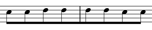 Beam over barline
