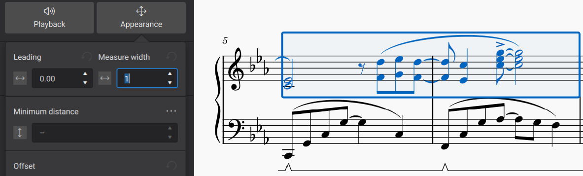 Measure width setting